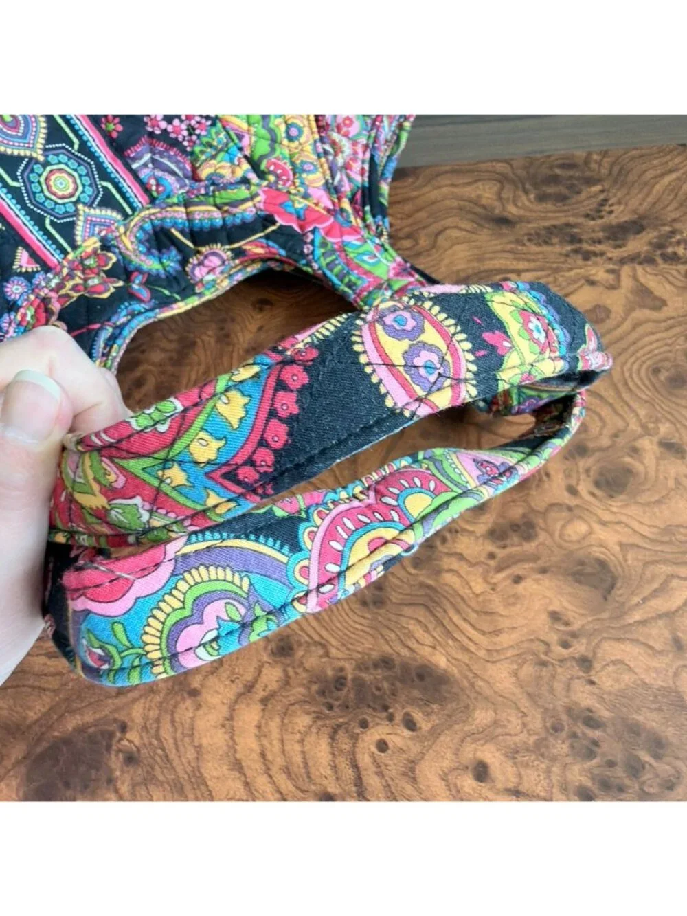 Retired Vera Bradley Hobo Bag Symphony In Hue Quilted Paisley Floral Vibrant Tot